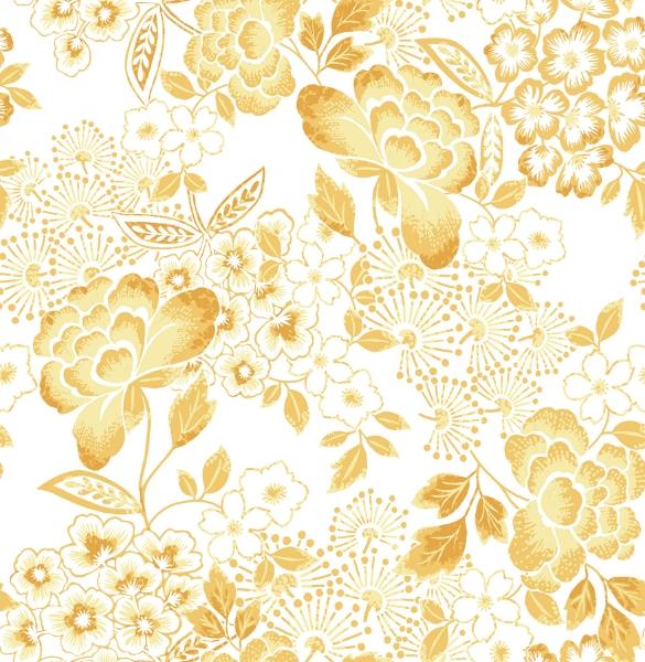 a street prints Irina Yellow Floral Blooms Wallpaper