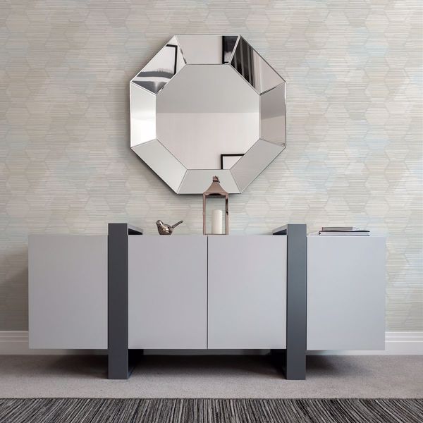 A Street Prints Jabari Grey Geometric Faux Grasscloth Wallpaper