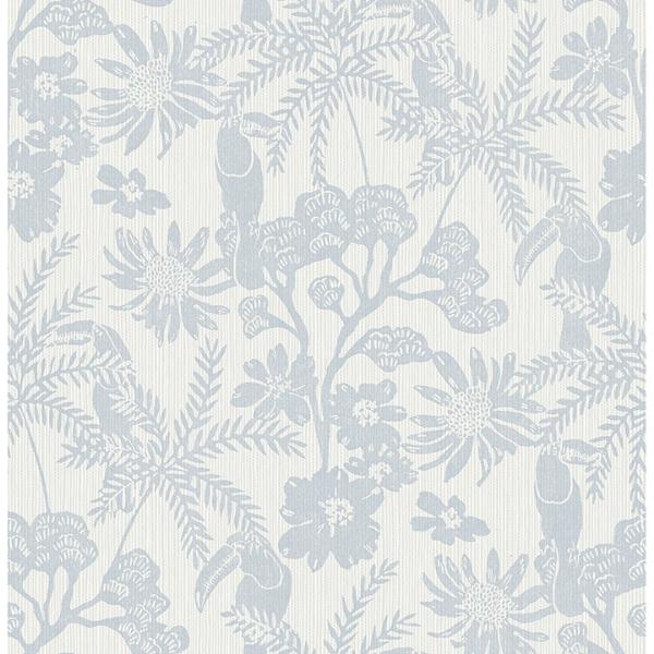 a street prints Jacaranda Light Blue Tropical Trail Wallpaper