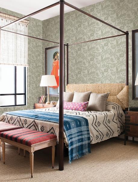 A Street Prints Jacaranda Sage Tropical Trail Wallpaper