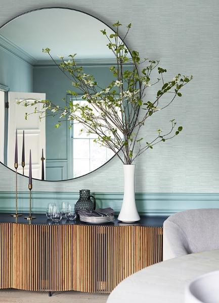 A Street Prints Jenga Aqua Striped Column Wallpaper