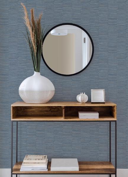 A Street Prints Jenga Blue Striped Column Wallpaper