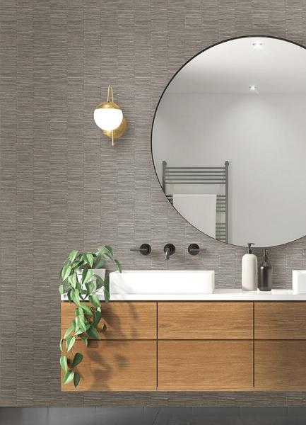 A Street Prints Jenga Charcoal Striped Column Wallpaper