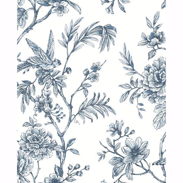 a street prints Jessamine Blue Floral Trail Wallpaper