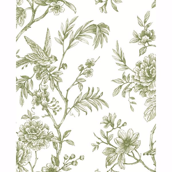 a street prints Jessamine Green Floral Trail Wallpaper