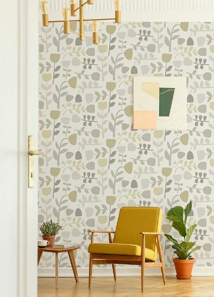 A Street Prints Juni Neutral Abstract Tulips Wallpaper