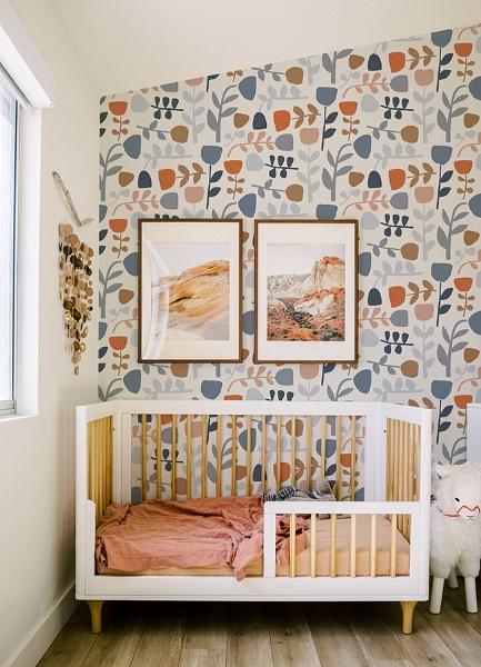 A Street Prints Juni Orange Abstract Tulips Wallpaper