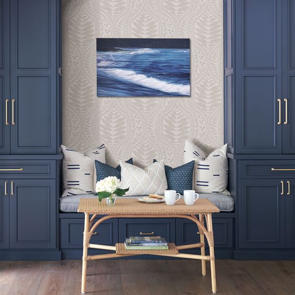 A Street Prints Juno Beige Ogee Wallpaper- Scott Living