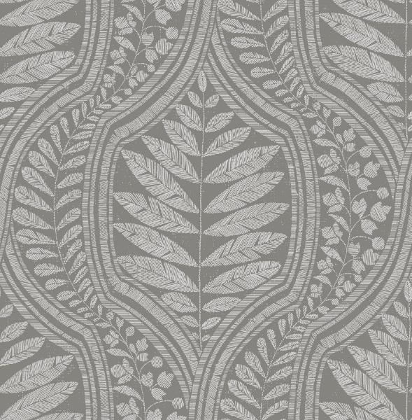 a street prints Juno Dark Grey Ogee Wallpaper- Scott Living
