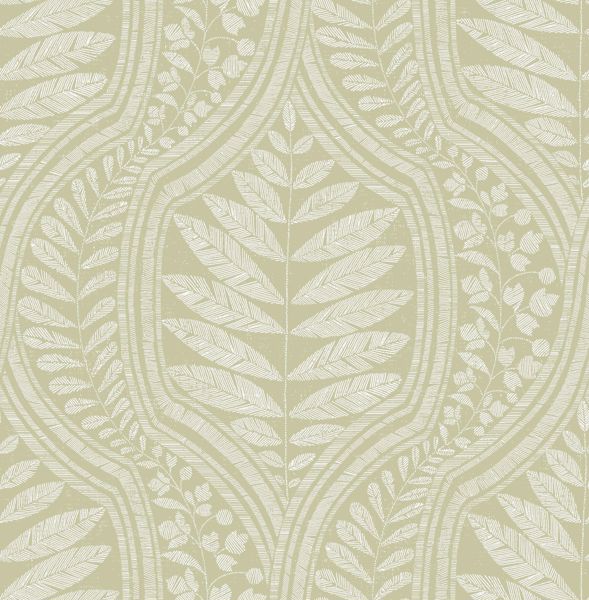 a street prints Juno Green Ogee Wallpaper- Scott Living
