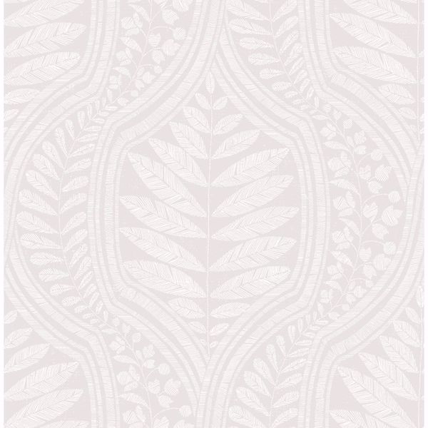 A Street Prints Juno Light Grey Ogee Wallpaper- Scott Living
