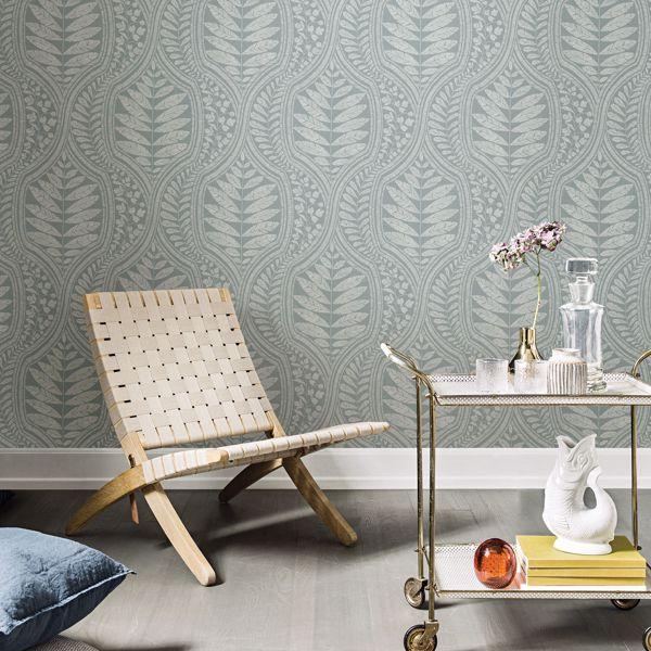 A Street Prints Juno Teal Ogee Wallpaper- Scott Living