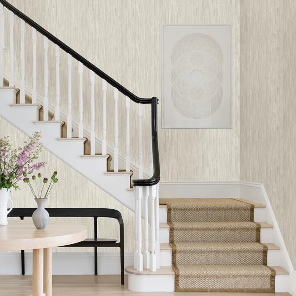 A Street Prints Justina Cream Faux Grasscloth Wallpaper