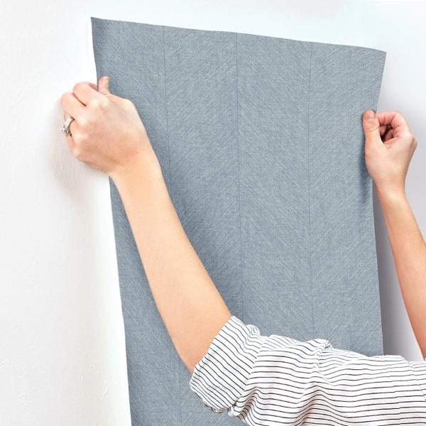 A Street Prints Kallam Light Blue Chevron Wallpaper