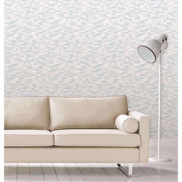 A Street Prints Kalmar Light Blue Hazy Stripe Wallpaper