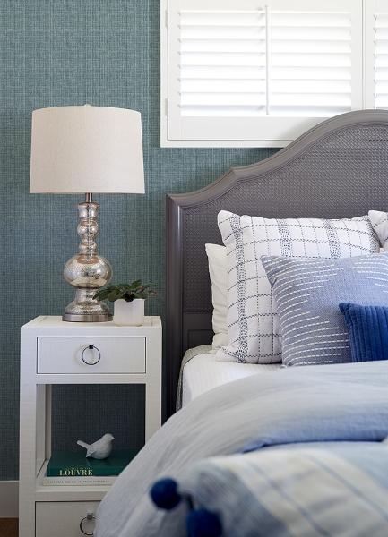 A Street Prints Kantera Blue Fabric Texture Wallpaper