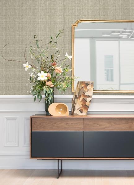 A Street Prints Kantera Chestnut Fabric Texture Wallpaper