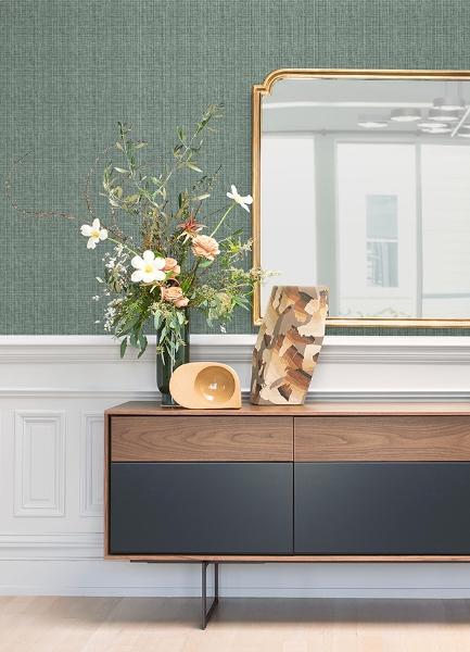 A Street Prints Kantera Green Fabric Texture Wallpaper