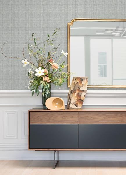 A Street Prints Kantera Turquoise Fabric Texture Wallpaper