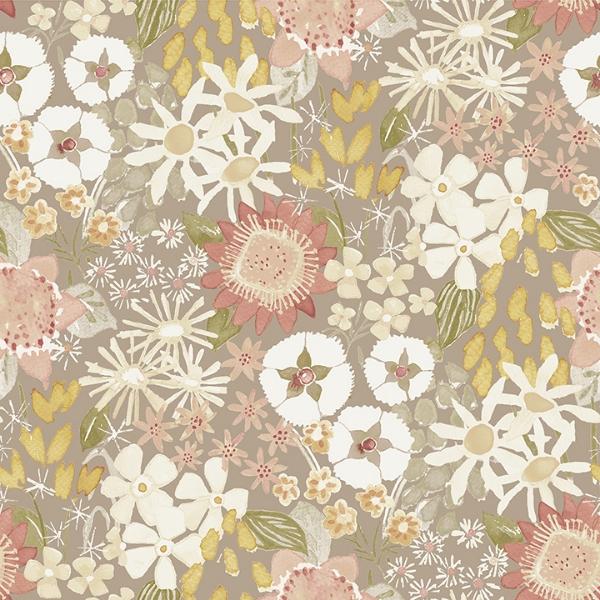 a street prints Karina Neutral Wildflower Garden Wallpaper
