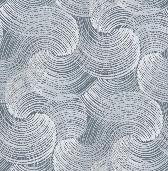 a street prints Karson Blue Swirling Geometric Wallpaper- Scott Living