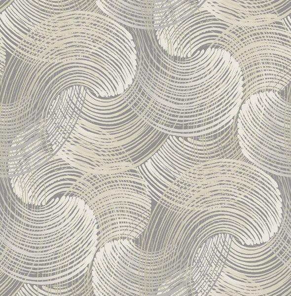 a street prints Karson Grey Swirling Geometric Wallpaper- Scott Living