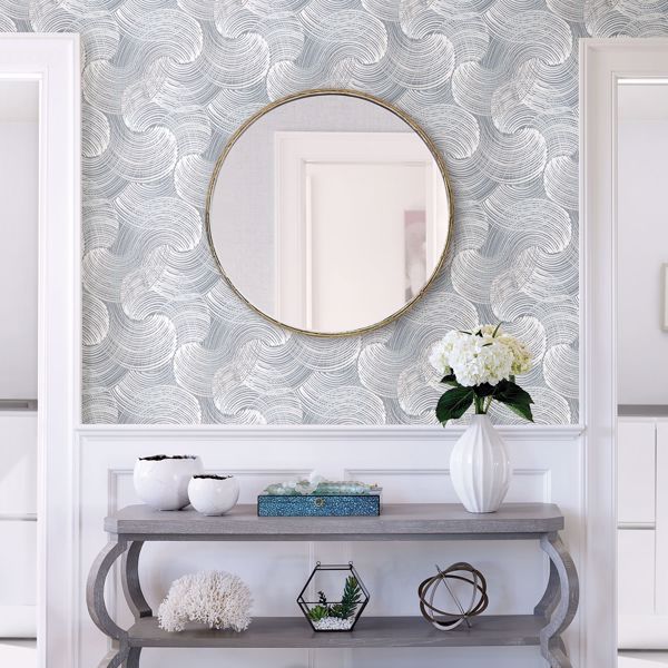 A Street Prints Karson Slate Swirling Geometric Wallpaper- Scott Living