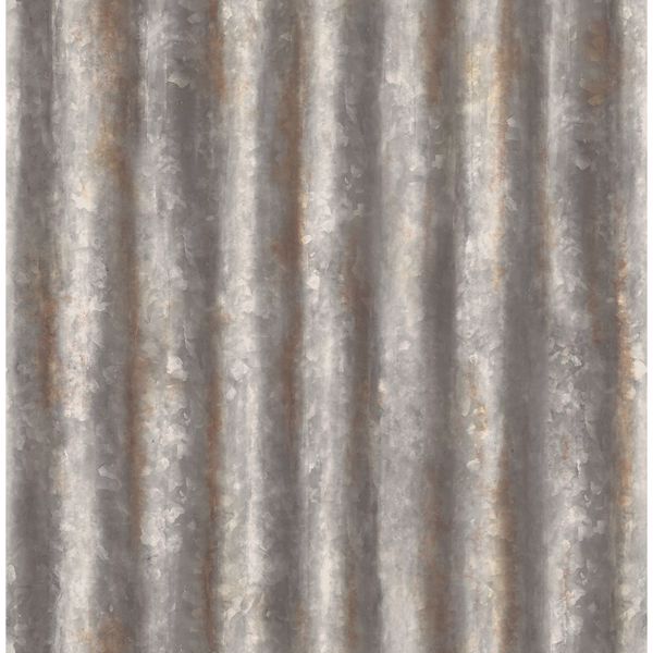 a street prints Kirkland Charcoal Corrugated Metal Wallpaper