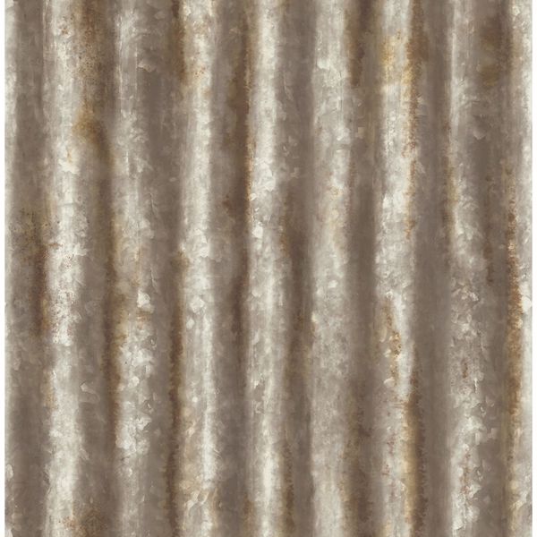 a street prints Kirkland Rust Corrugated Metal Wallpaper