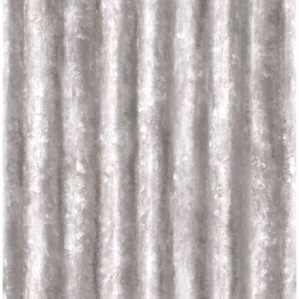 a street prints Kirkland Silver Corrugated Metal Wallpaper