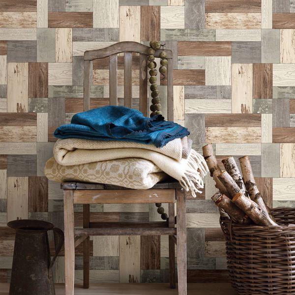A Street Prints Knock On Wood Light Blue Distressed Wallpaper