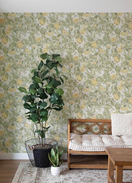 A Street Prints Kort Sage Fruit And Floral Wallpaper