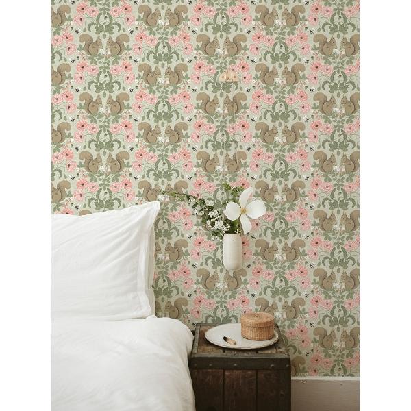 A Street Prints Kurre Pink Woodland Damask Wallpaper