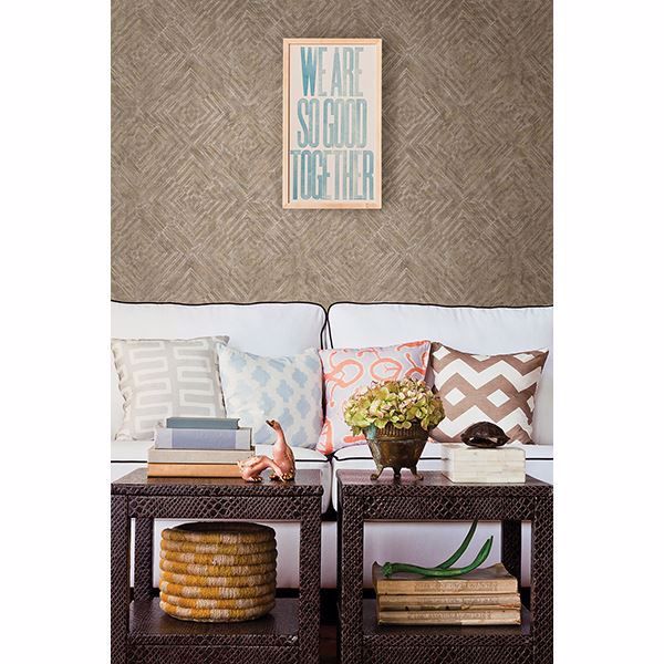 A Street Prints Labyrinth Bronze Geometric Wallpaper