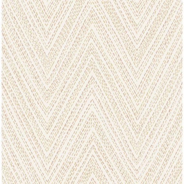 a street prints Lainey Apricot Stitched Chevron Wallpaper
