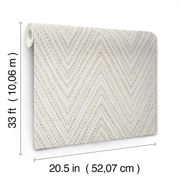 A Street Prints Lainey Neutral Stitched Chevron Wallpaper