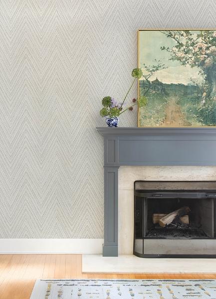 A Street Prints Lainey Neutral Stitched Chevron Wallpaper