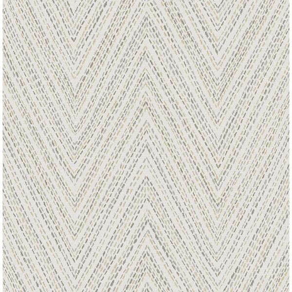 a street prints Lainey Neutral Stitched Chevron Wallpaper