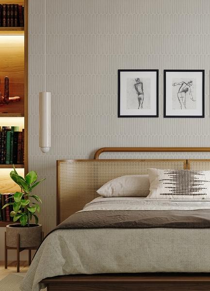 A Street Prints Lars Light Grey Retro Wave Wallpaper