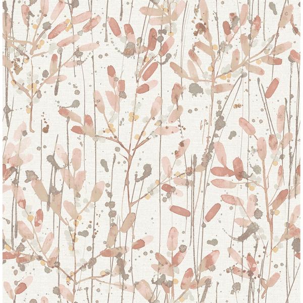 a street prints Leandra Coral Floral Trail Wallpaper
