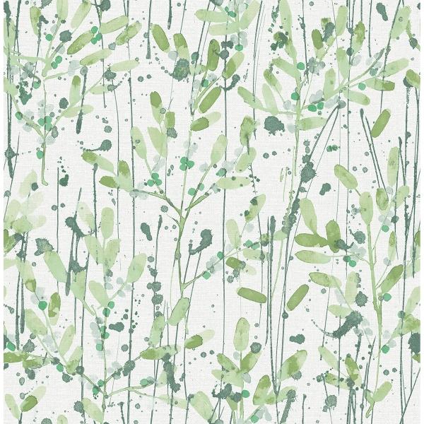 a street prints Leandra Green Floral Trail Wallpaper