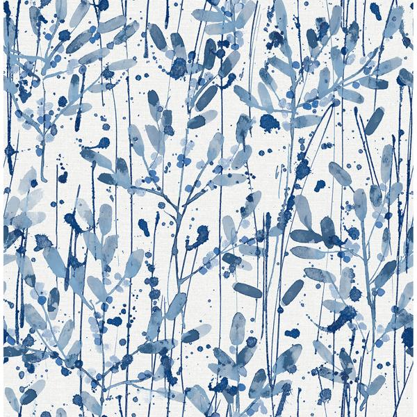 a street prints Leandra Indigo Floral Trail Wallpaper