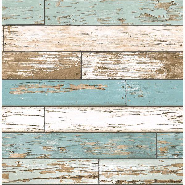 a street prints Levi Turquoise Scrap Wood Wallpaper