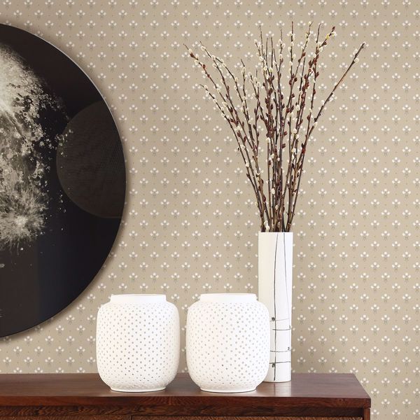A Street Prints Lili Beige Miniature Floral Wallpaper