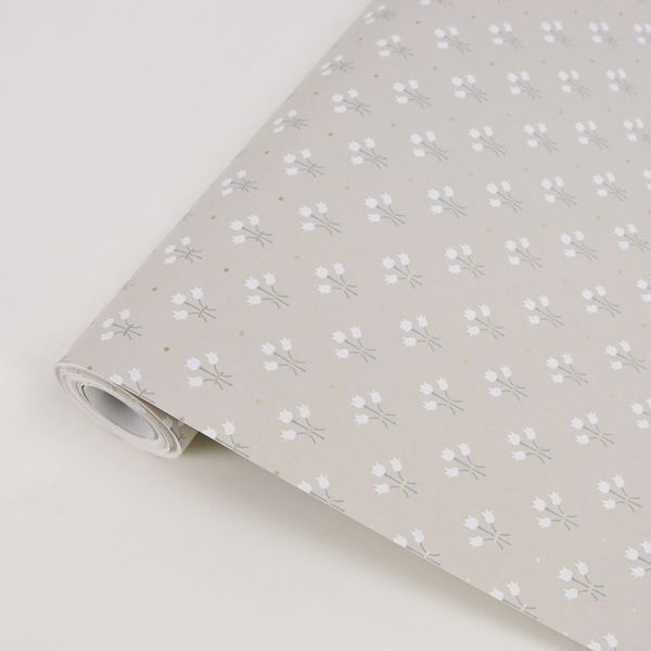 A Street Prints Lili Beige Miniature Floral Wallpaper