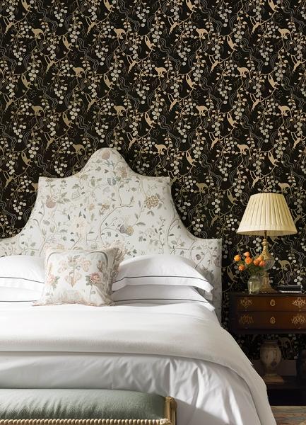 A Street Prints Linden Black Jungle Canopy Wallpaper