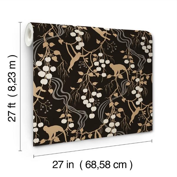 A Street Prints Linden Black Jungle Canopy Wallpaper