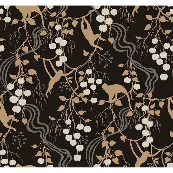 a street prints Linden Black Jungle Canopy Wallpaper