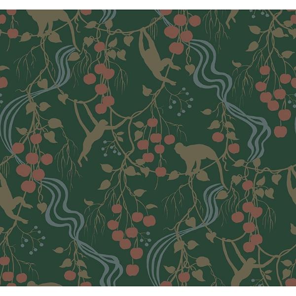 a street prints Linden Dark Green Jungle Canopy Wallpaper