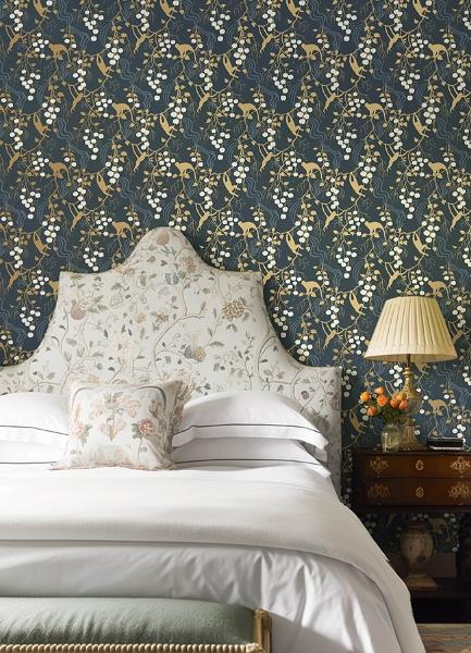 A Street Prints Linden Navy Jungle Canopy Wallpaper